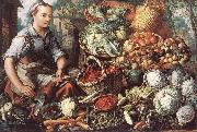 BEUCKELAER, Joachim Market Woman with Fruit, Vegetables and Poultry  intre painting